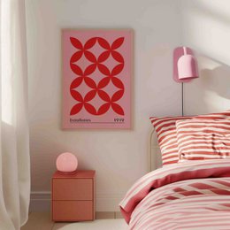 Bauhaus 1919 Rouge sur rose - Affiche