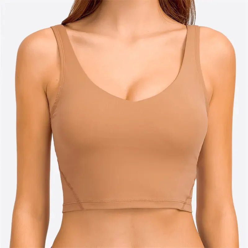 Camiseta sin mangas Nepoagym PASSION con estante, sujetador integrado, Top corto con acolchado extraíble, sujetador deportivo palangre para Yoga y gimnasio