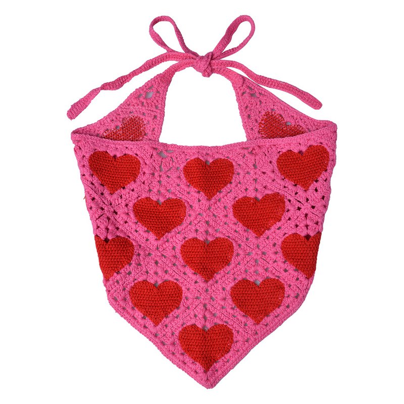 Bandana Kind 80 cm Rosa Baumwolle Herzen