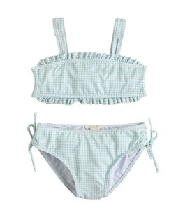 Mädchenbikini mit doppelten Trägern und Karomuster F07-23201031