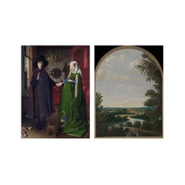 Postcard collage Museum collection - portrait Arnolfini