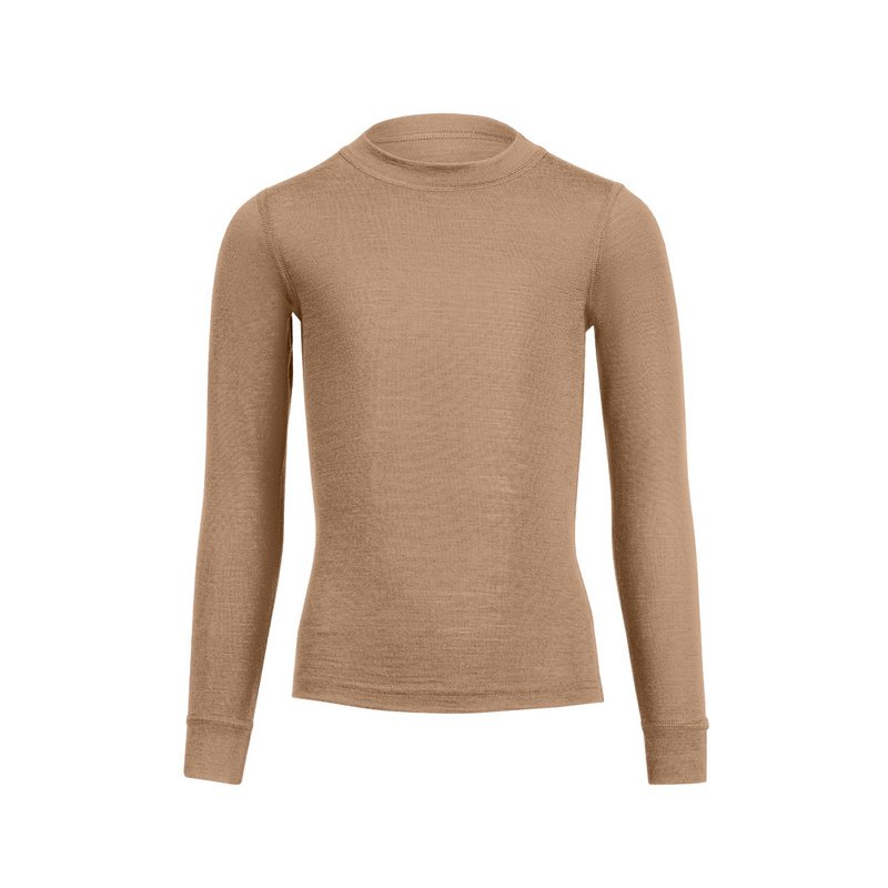Pull à manches longues Merino 160 pour enfants, beige
