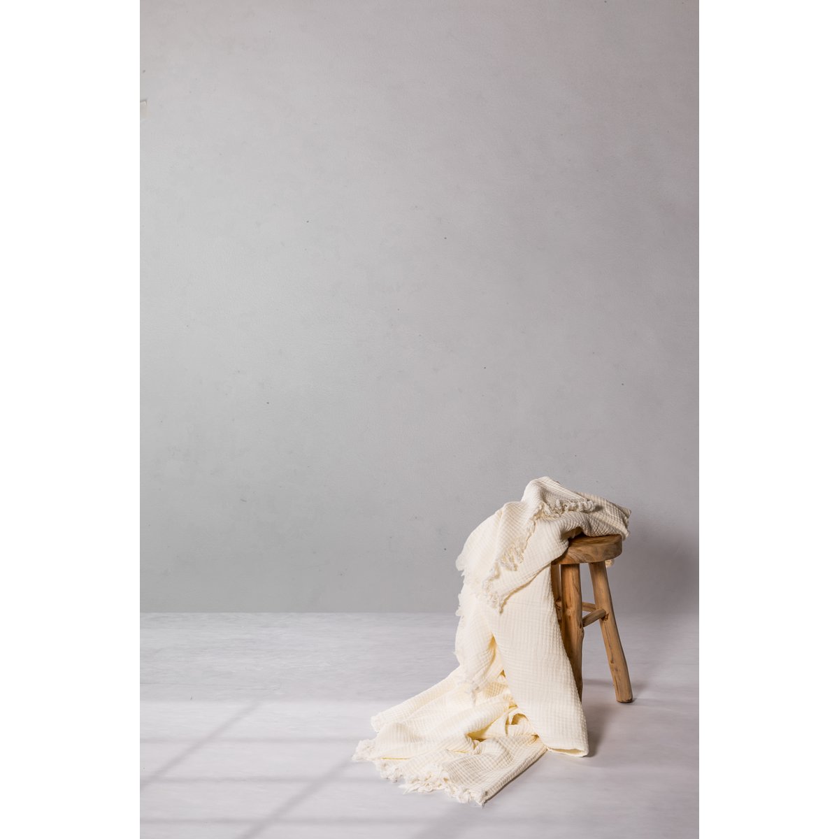 Plaid coton SUZETTE 130x160cm, taupe