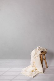 Plaid coton SUZETTE 130x160cm, taupe