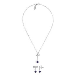 Ensemble collier et boucles d'oreilles libellule lapis-lazuli