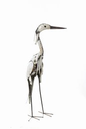 ZIMBA-ARTS METALEN GROTE EFFEN WITTE REIGER