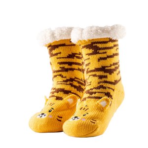 TIGER - Home socks - Size 31/34 - Non-slip - With sherpa lining - Yellow