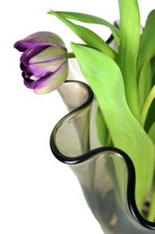 Vase glas bølget brun taupe glas vase bord vase 21 x 21 x 30 cm