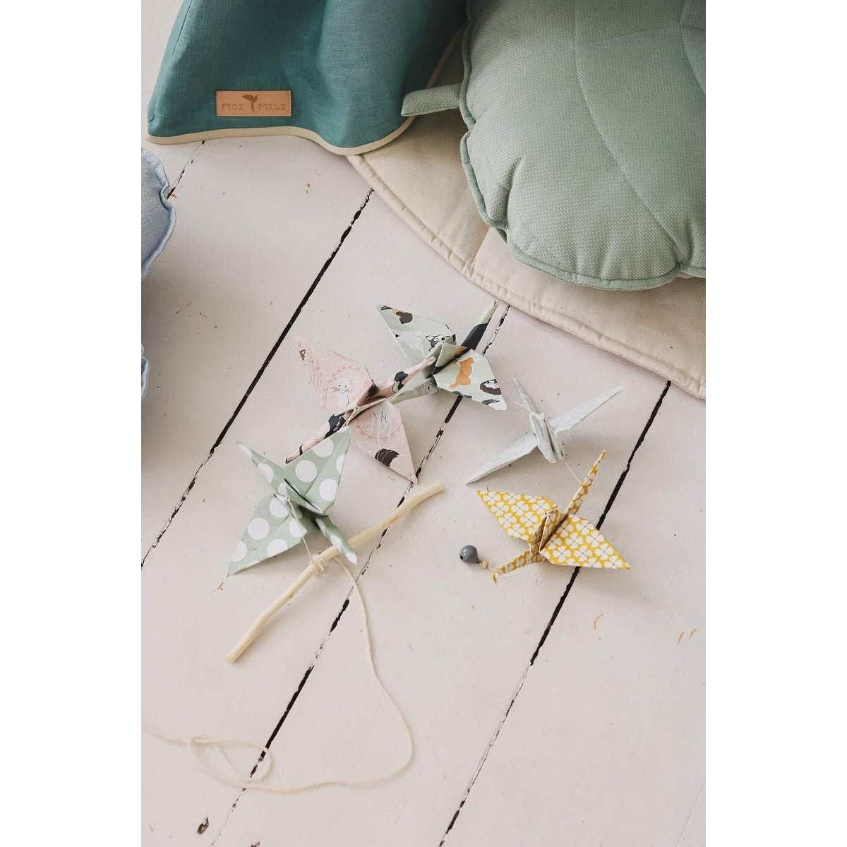“White” Origami Nursery Mobile