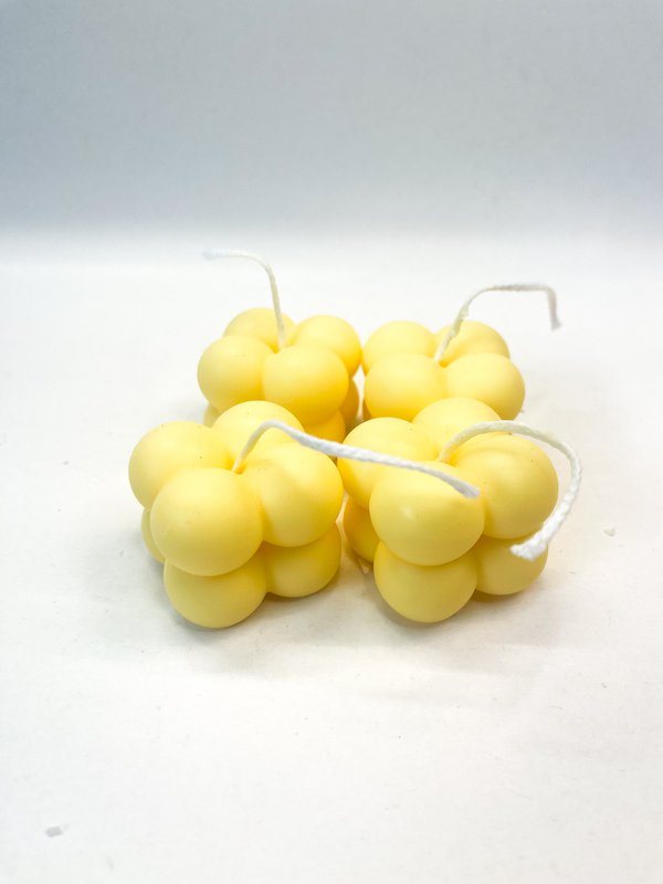 Bubble Candle Dark Pastel Yellow (small) - Small Dark Pastel Yellow Bubble Candle
