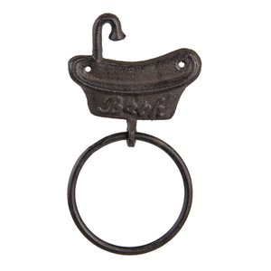 Towel holder bathtub 12x2x22 cm brown metal towel hook
