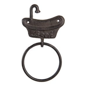 Towel holder bathtub 12x2x22 cm brown metal towel hook