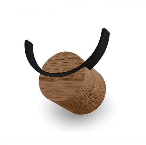 Wandhaken DEER, Walnuss, schwarz