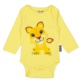 Set Body manches longues & Bavoir | Coton bio | Lion | Cadeau naissance