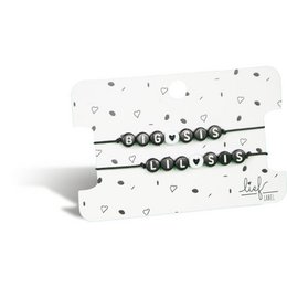 Bracelets Big & Lil Sis Black and white 2 pieces