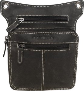Hüftsack - schwarzes Leder für den Motor mit zusätzlichem Fach