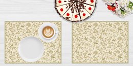 Beige Zweige und Vögel - Tischsets | Platzsets aus Premium-Vinyl 40 x 30 cm - 4 Stück
