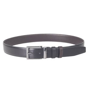 Leather belt double-sided black and other side dark brown