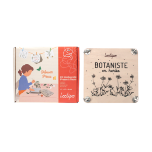 WOODEN FLOWER AND LEAVES PRESS - BUDDING BOTANIST - 17 x 17 x 6 cm - 1 pc - 1 color