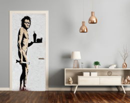 Naklejka na drzwi Banksy (83x210cm) - Cave Man