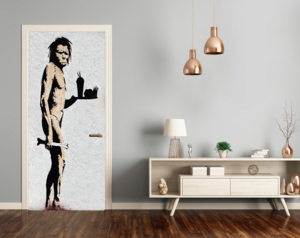 Banksy Türaufkleber (83x210cm) - Höhlenmensch