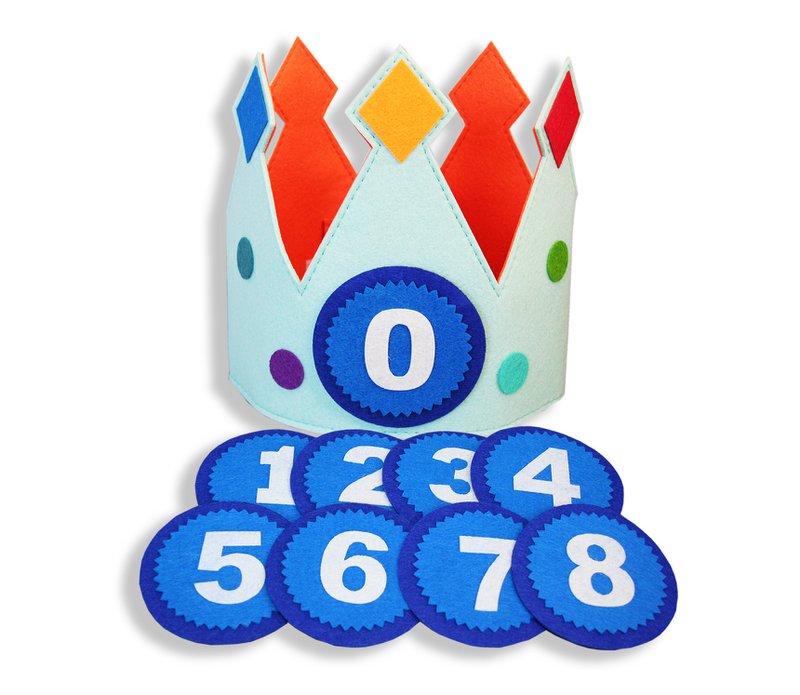 Fødselsdag Crown Bleu - festhat - Felt Crown - Dreng