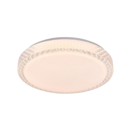 Round, LED ceiling light fixture with a diameter of 40cm.