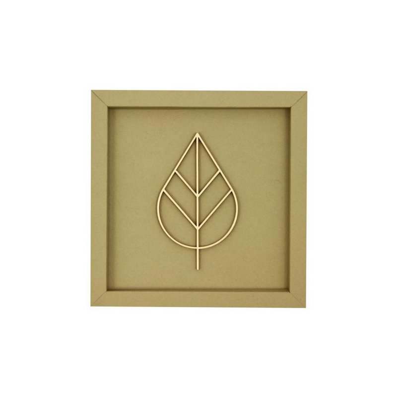 LEAF - frame card wood lettering magnet