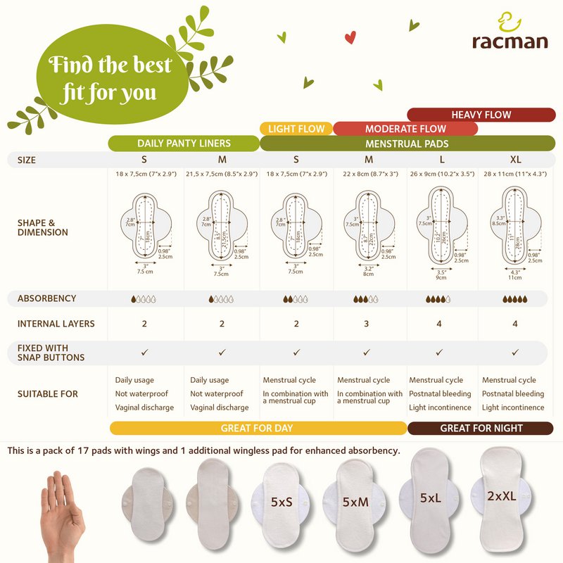Reusable Cloth Menstrual Pads Large Bundle