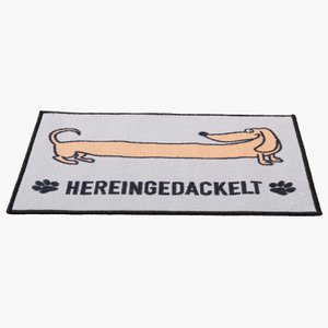 Fire mat rectangular dog gang gray H. 50 cm, ve 4