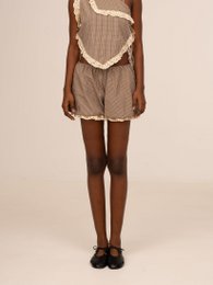 Rove Brown Plaid Balloon Shorts