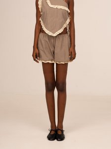Rove Brown Plaid Balloon Shorts