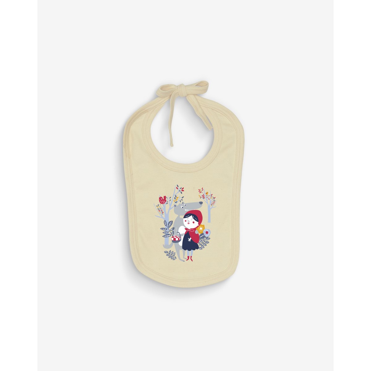 Bavoir naturel Chaperon Rouge 100% coton bio certifié OEKO-TEX