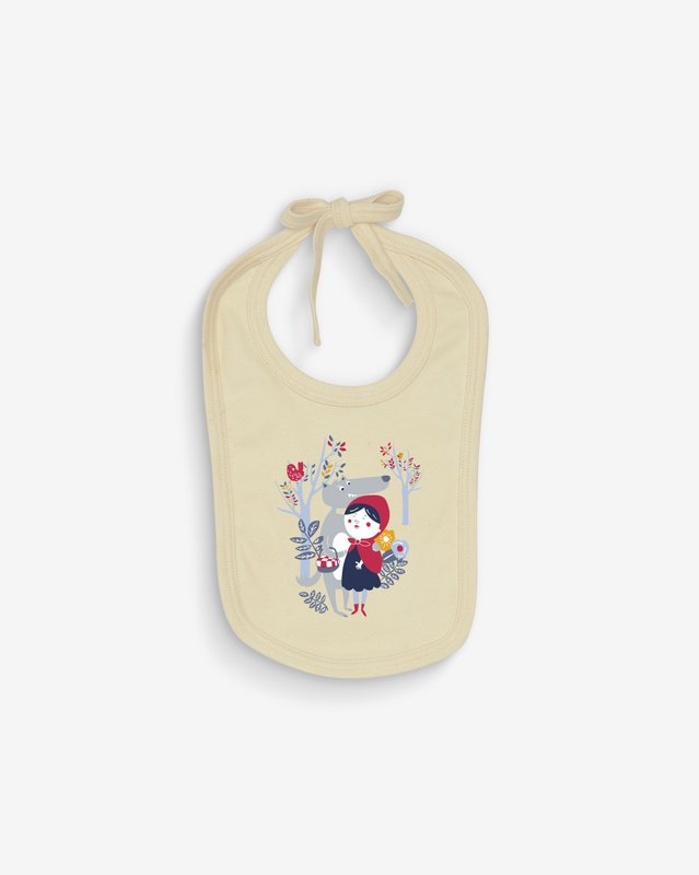 Natuurlijke slabbetje Red Riding Hood 100% biologisch katoen gecertificeerd OEKO-TEX