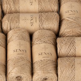 Sensy Premium Natural Jute Garn Best Arts Crafts Gavegarn Julegarn Holdbar pakkesnor (328 fod)