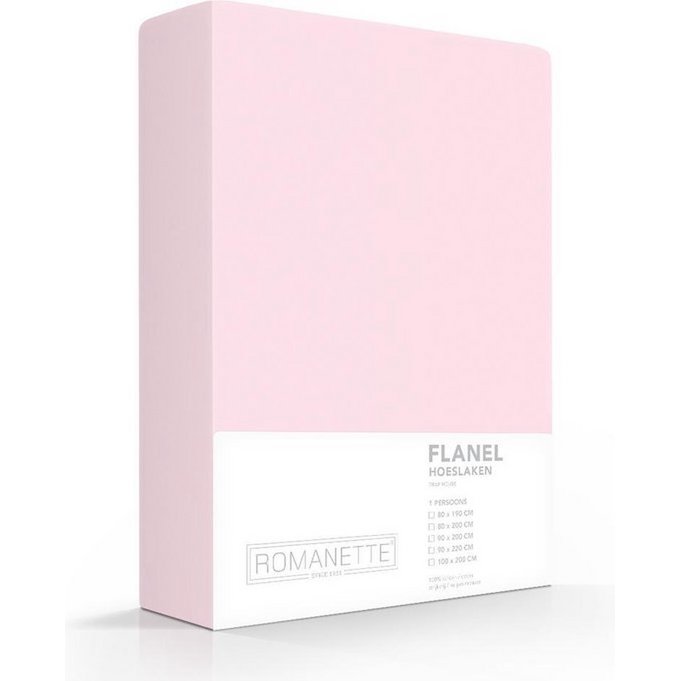 Lenzuolo con angoli in flanella Romanette Rose