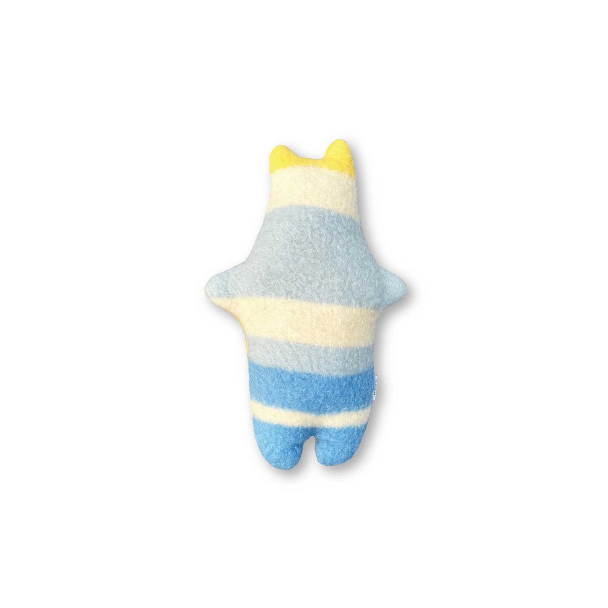 Hippo cuddly toy - Vintage wool blanket - Blue Yellow