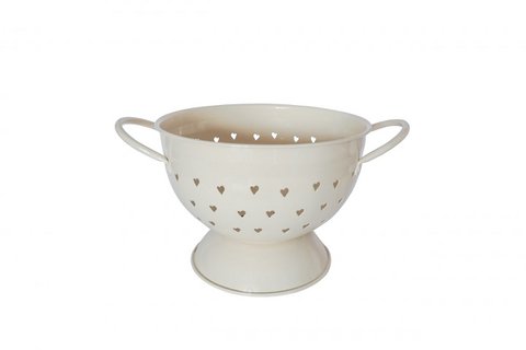 Beige colander with hearts 21 cm Isabelle Rose