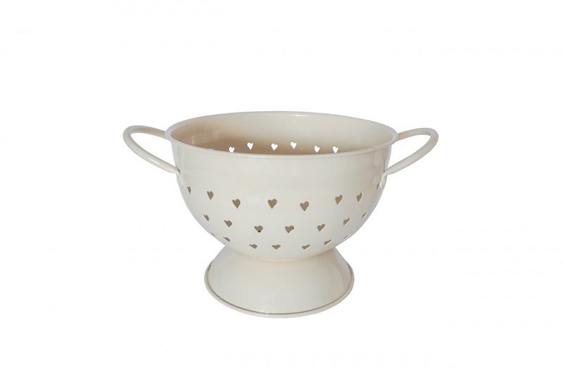 Durszlak beżowy z sercami 21 cm Isabelle Rose