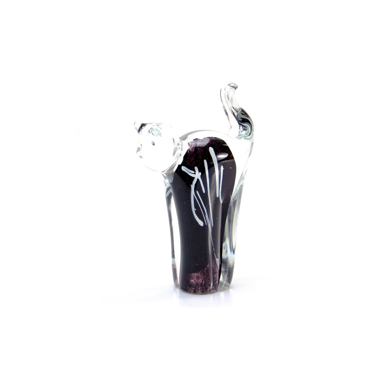 Zwarte Kat - Glas - hoogte 12 cm - Handgemaakt