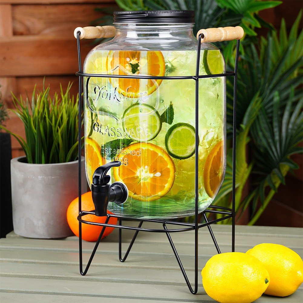Spender mit dem Wasserhahn und stehen schwarz 5,5 l