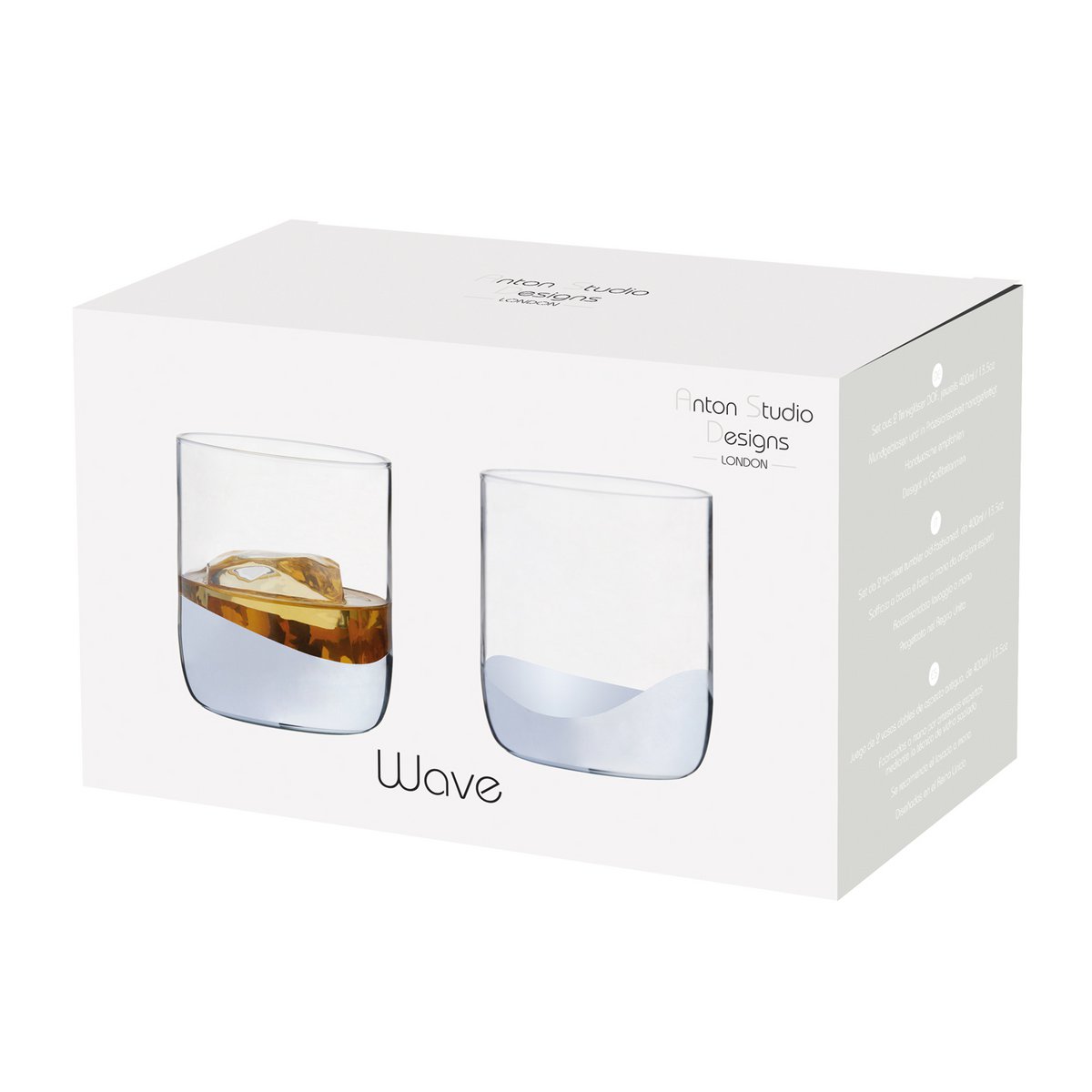 Set of 2 Wave Silver DOF Tumblers