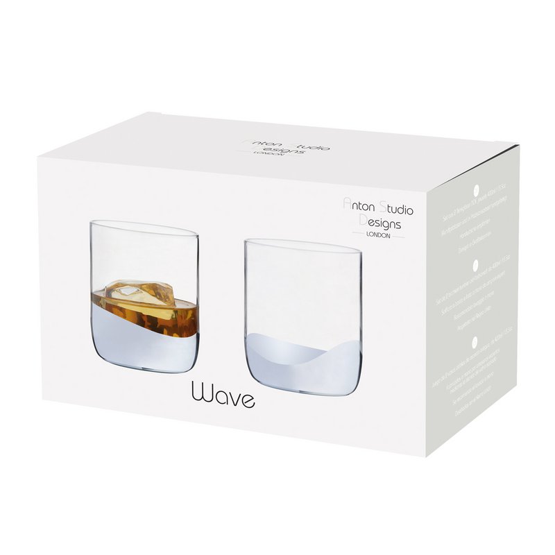 Set of 2 Wave Silver DOF Tumblers