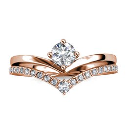 Bague Zinnia - Or Rosé et Cristal