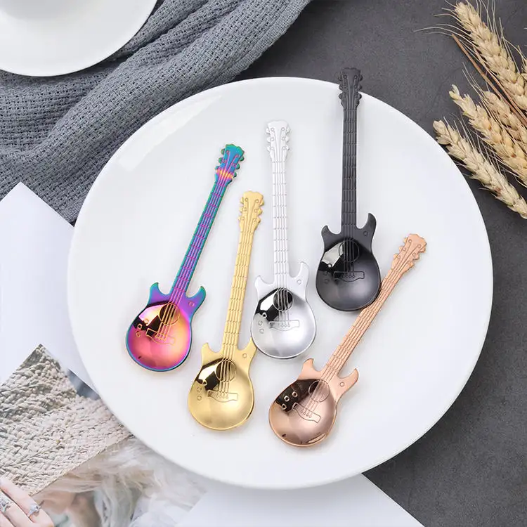 Löffel „Gitarre“ – Für Tee, Kaffee oder Desserts – 4 Farben erhältlich