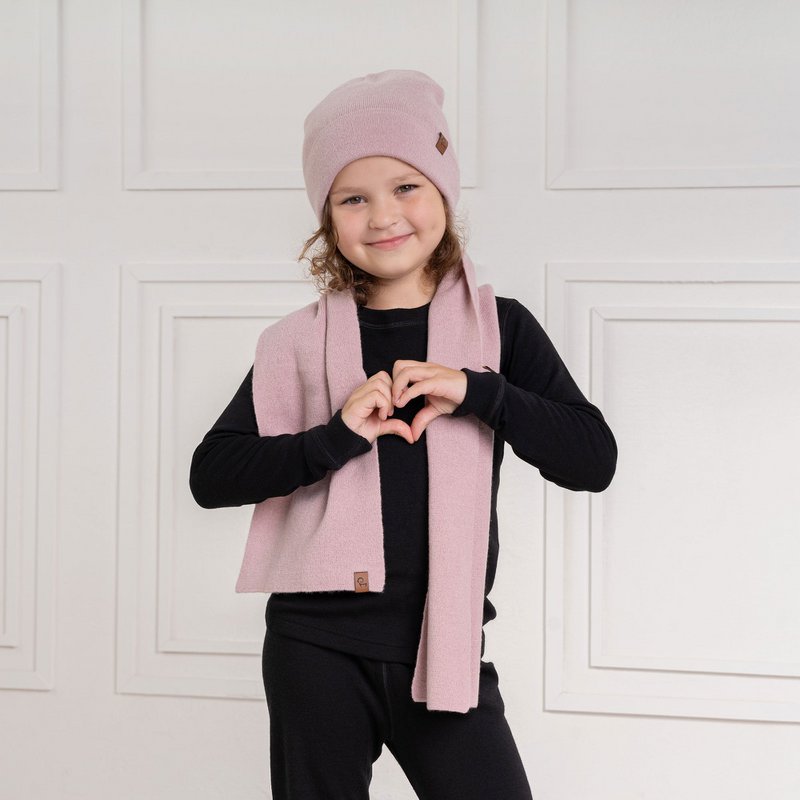 2-teiliges Set aus Strickmütze und Schal für Kinder
