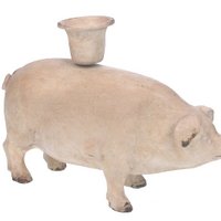 Candlestick pig cream 15x6x11cm