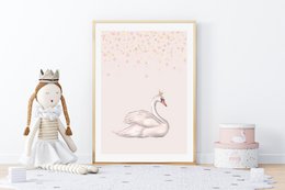 Schwan-Plakat, Ballett-Plakat, Ballerina-Plakat, Ballett-Druck, Ballett-Plakat, Mädchen-Zimmer-Plakat, Mädchen-Kinderzimmer-Plakat, rosa Mädchen-Zimmer-Dekor