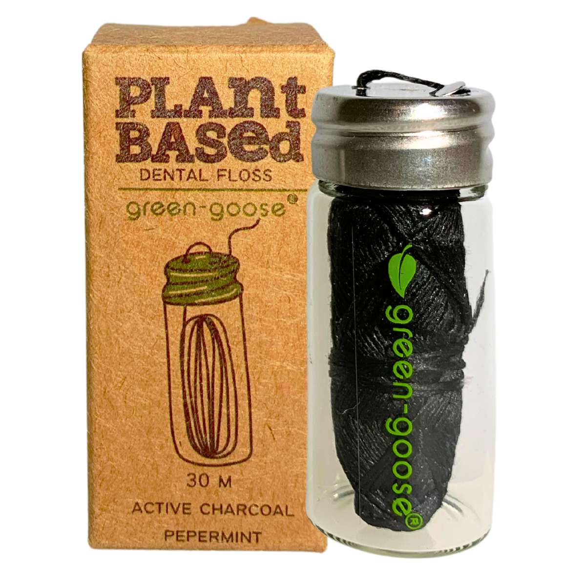 green-goose Flosdraad Biosourcé - 30m - Charbon Menthe