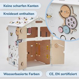 Set - BusyBoard little house white/pastel and creative cube